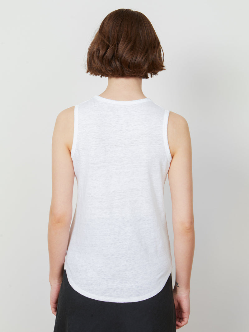Woman wearing the Quinn Tank in Antique Grey by Margaret O'Leary.