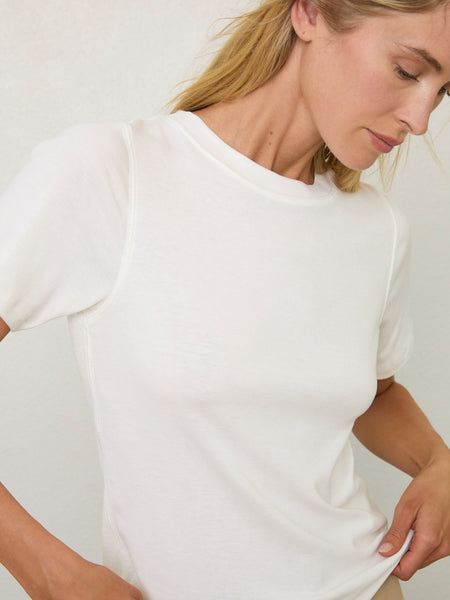 argue＊RANDOM RIB KNIT T-SHIRTS OFF-WHITE SHORT SLEEVE RIB TEE – Margaret O'Leary