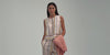 Model wearing Margaret O’Leary Spring Summer collection in lightweight knits and sets.