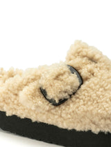 Birkenstock BOSTON BIG BUCKLE PLATFORM in Teddy Eggshell