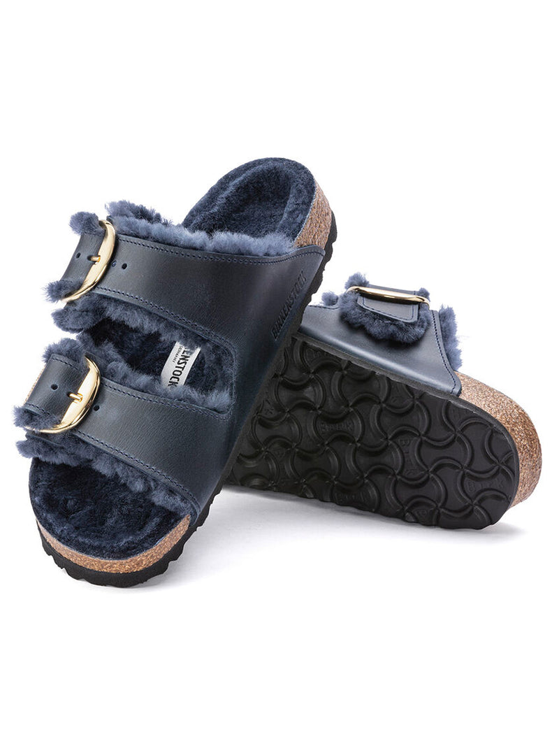 Shop Birkenstock Arizona Big Buckle Shearling-Lined Leather