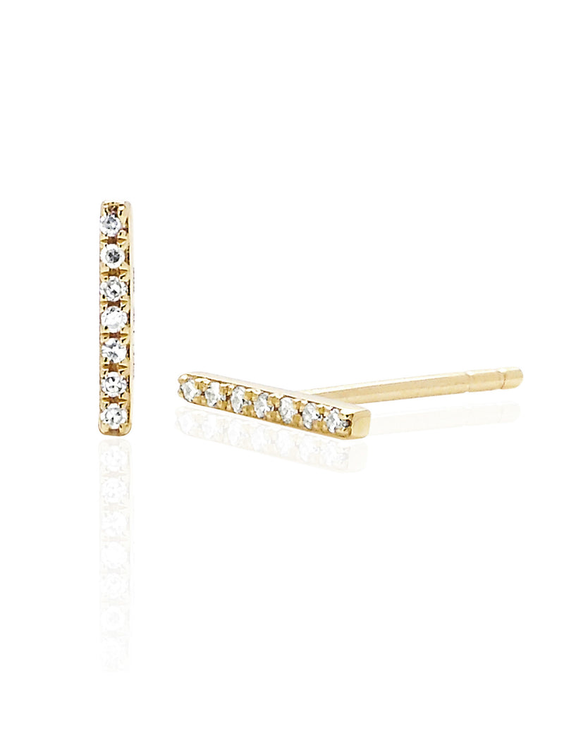 DIAMOND MINI BAR STUD EARRING