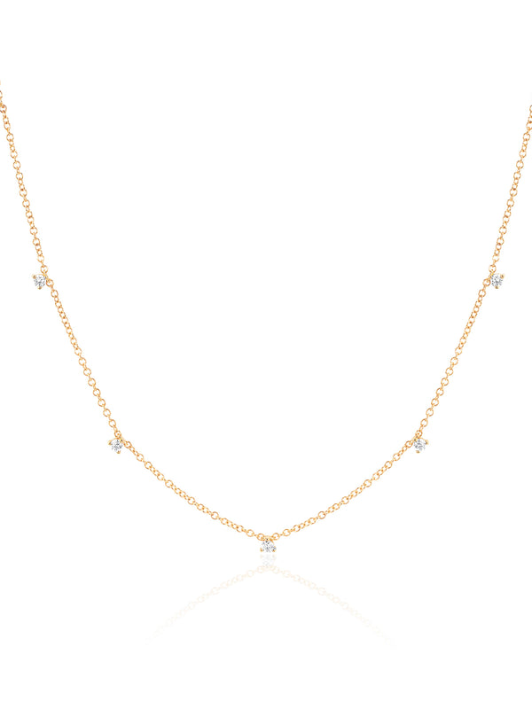 7 PRONG SET DIAMOND NECKLACE