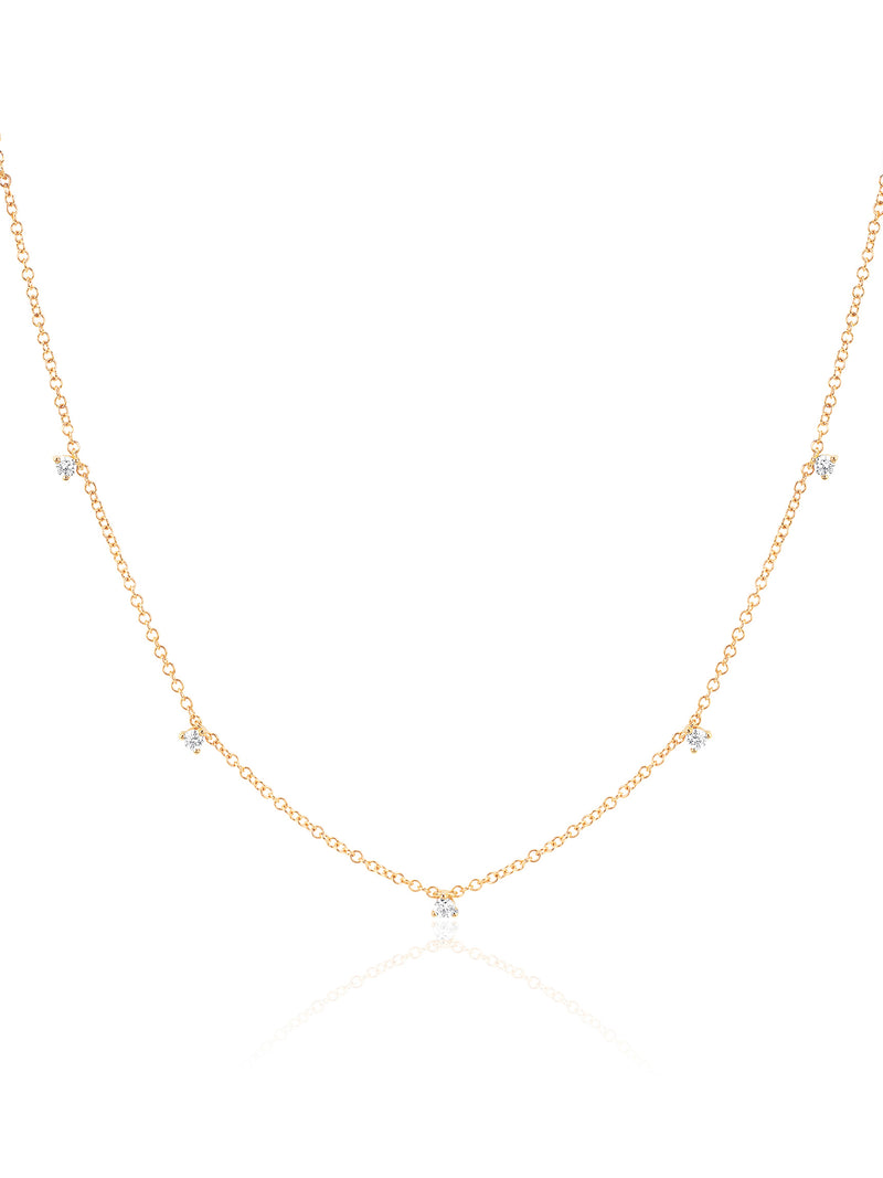 7 PRONG SET DIAMOND NECKLACE