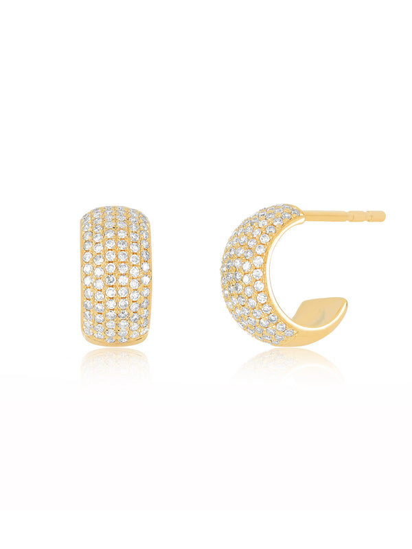 PAVE DIAMOND BUBBLE HUGGIE EARRING