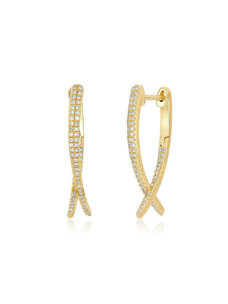 DIAMOND LOOP HOOP EARRING